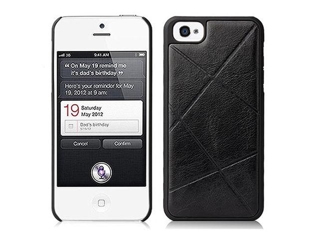 Black elegant iphone 5 leather case grip