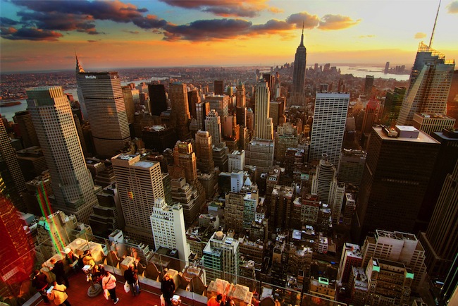 new york buildings sunset 