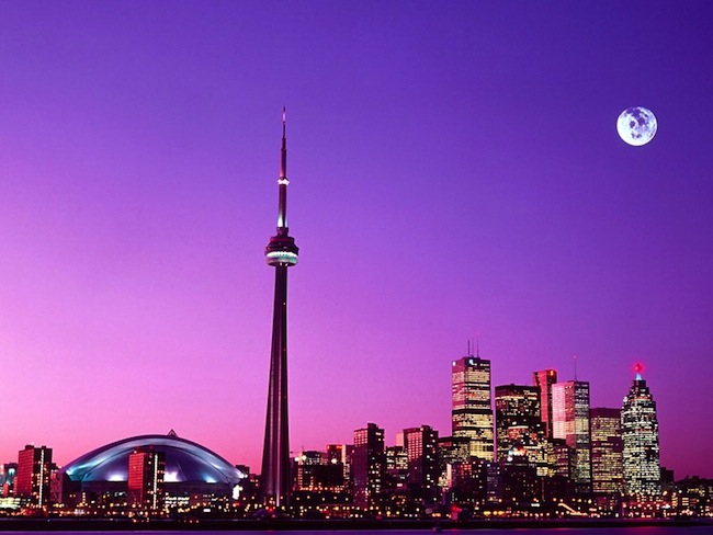 Toronto skyline city purple 
