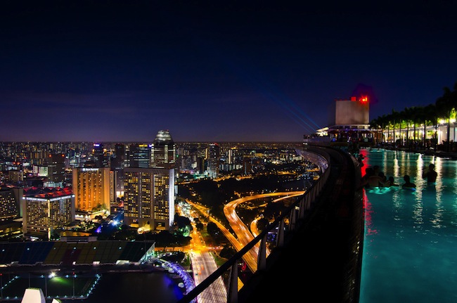 Singapore Sky Park Pool at Night