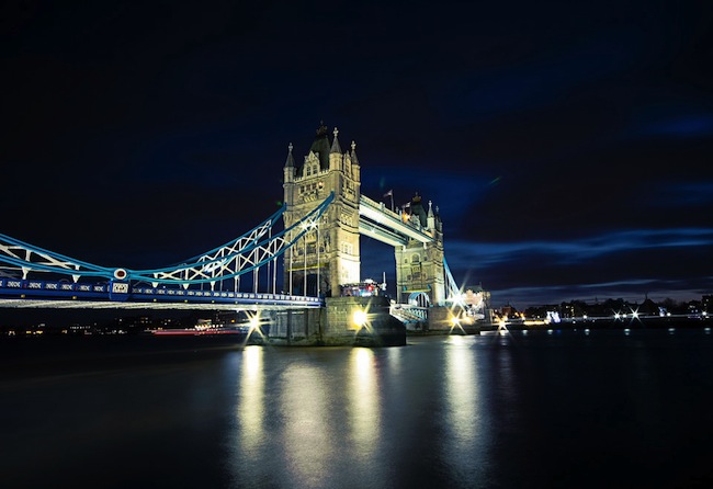 Tower Bridge, London night light