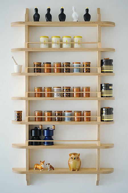 Wooden spice rack for kitchen