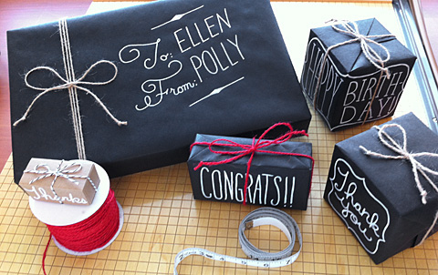 How to Gift wrap with a Chalkboard Look 