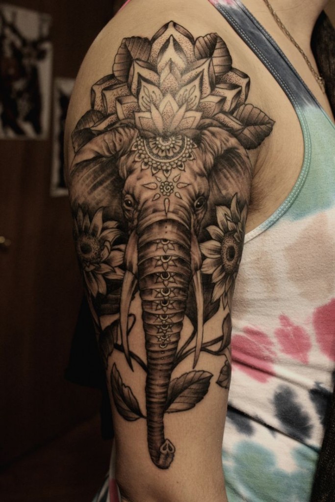 Elephant-22 Professional Tattoo designs For Men Arm & Shoulder
