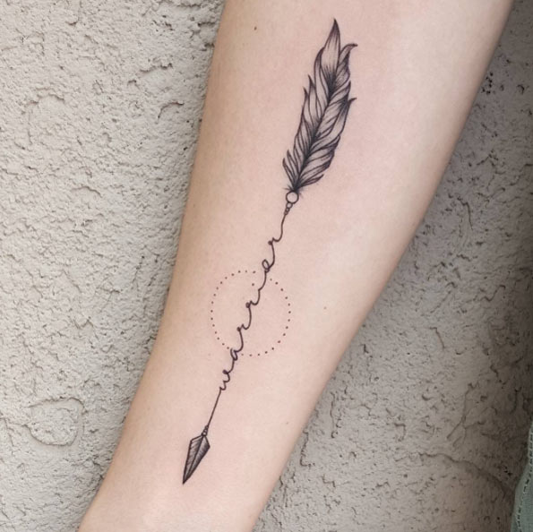 text-arrow-tattoo-design