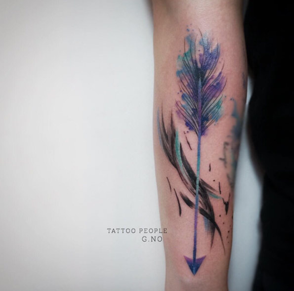 watercolor-arrow-tattoo