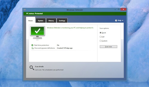 Built-in Antivirus with Windows Defender