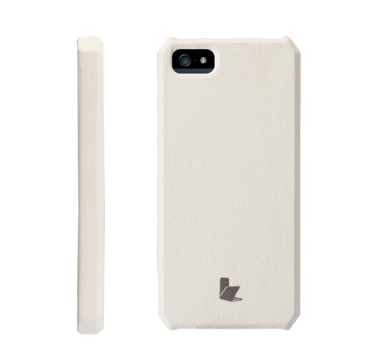 Jiscon case iphone 5 white leather back case grip 