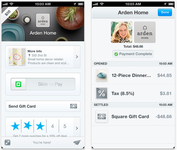 Easy way to pay your Bills with Square Wallet iphone screen shot