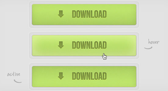 Big Download Green Button (PSD)