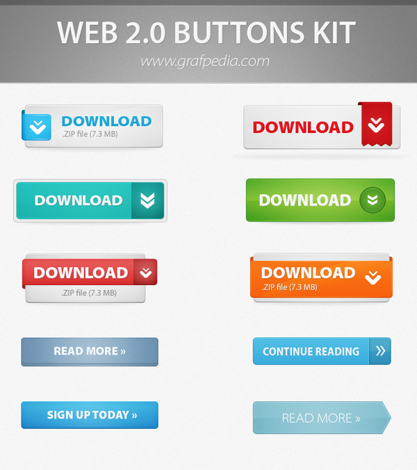 33 Impressive PSD Free Download Website Button