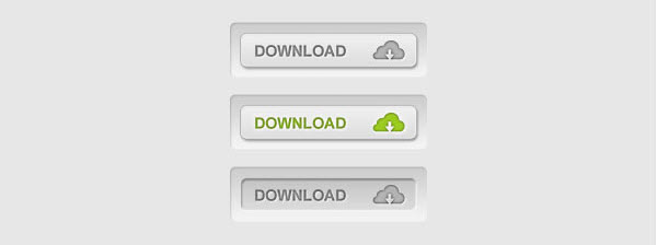 Cloud Download Buttons Set