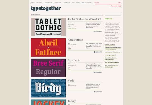 TypeTogether Free Fonts