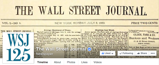 The Wall Street Journal facebook page