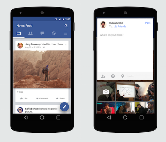 Facebook Soon Update Material Design on Android